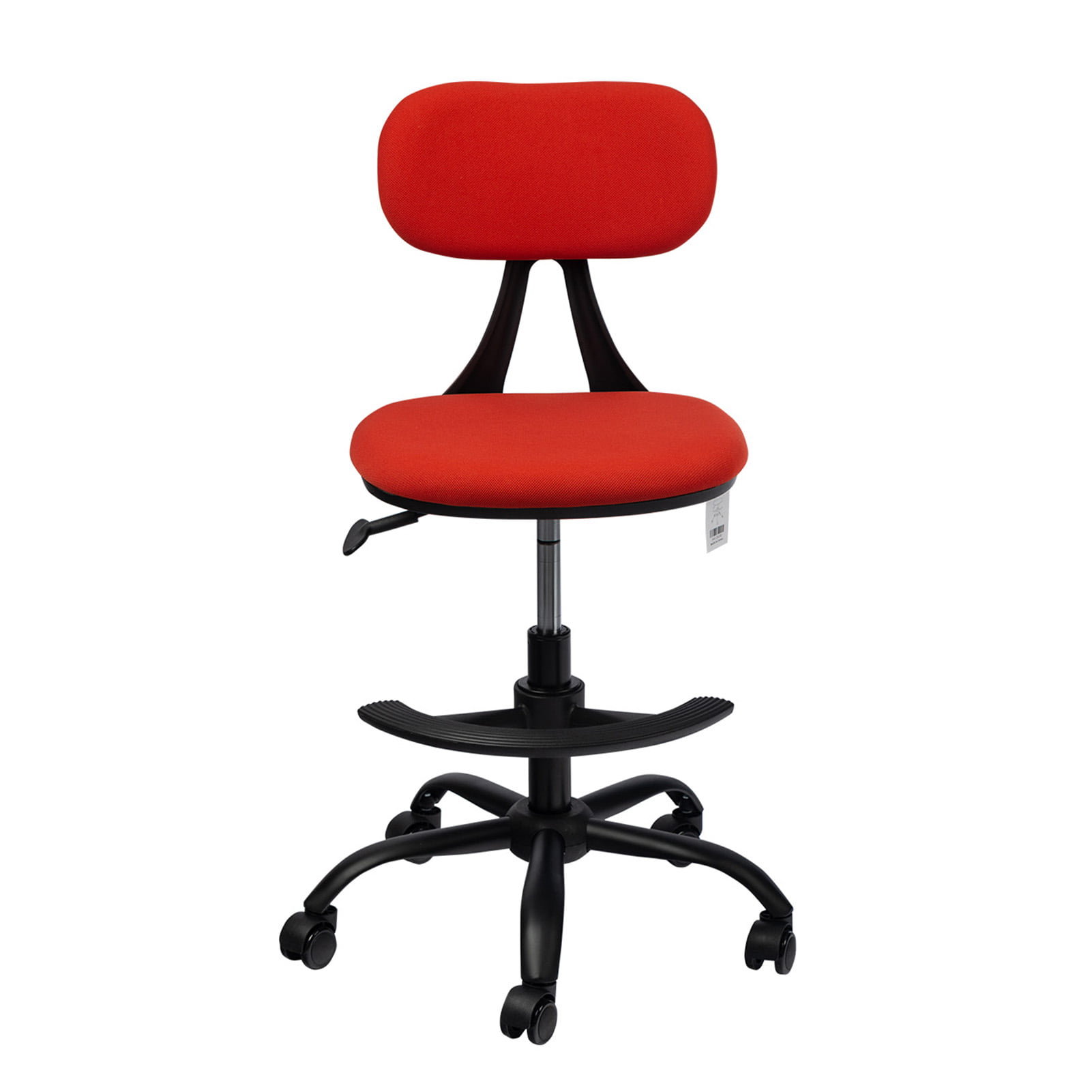Black Amolife Drafting Chair Multi-Purpose Adjustable Drafting Stool Rolling Swivel Stool with Backrest/Foot Rest/Wheels 