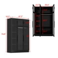 thumbnail image 7 of KULAGAGA Bedroom Wardrobe with Glass Doors and Lights, Armoire Closet Cabinet with Hanging Rod and Shelves, 7 of 7