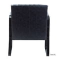 thumbnail image 4 of Accent Chair, PU Leather Upholstered Leisure Chair with Metal Frame and Tufted Backrest, Modern Single Sofa Chair Club Chair with Padded Cushion for Living Room, Office, Pub, Blue, 4 of 8