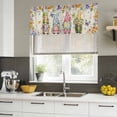 thumbnail image 4 of 2 Pack Valances for Window, Easter Eggs Short Curtains for Kitchen Bedroom Living Room, Cute Gnomes Flowers Butterflies Botanical Beige Rod Pocket Small Window Treatment Valance Drapes 42 x 12 Inch, 4 of 8