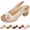 Apricot, variant on Buckled Square Heel Sandals for Women,Dressy Peep Toe Slingback Chunky Low Heeled Wedge Shoes Dress Sandals