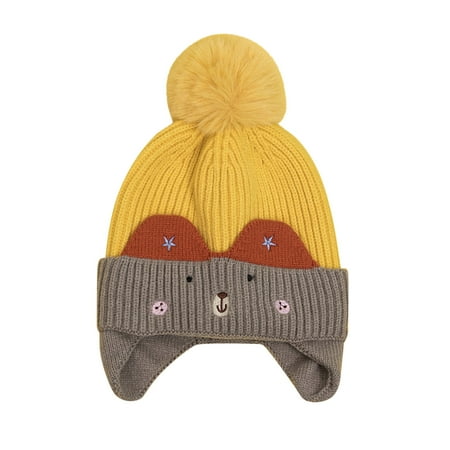

Zlekejiko Baby Winter Hat Toddler Cartoon Beaniess Hats Girl Boy Pompom Beaniess For Kids Knit Warm Earflap Caps
