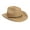 Khaki, variant on Unisex Straw Cowboy Hat Solid Curling Brim Wide Brim Summer Sun Hat for Beach Travel Jazz and Outdoor Wear Men and Women Western Style Cap