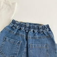 thumbnail image 6 of WOLLED Kids Toddler Girls Jeans Skirt Baby Solid Colours Denim Funky Simple Short Skirt Pocket Jeans Dress for 1-7Y, 6 of 8