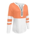 thumbnail image 2 of Fengqque Women's Long Sleeve Shirts Zipper Tops Tunics Casual Round Neck Tees Blouses Orange XXXL, 2 of 6
