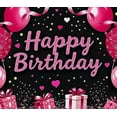 thumbnail image 3 of Pink Balloons Heart Shaped Party Backdrop Banner Happy Birthday Celebration Decorations Party Supplies Photography Props Birthday Party Decors, 3 of 7
