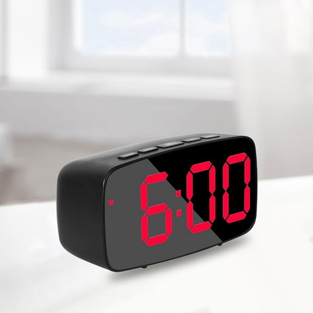 Reloj Despertador LED digital perfecl Batería de espejo Escritorio moderno Reloj digital