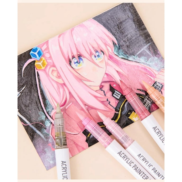 LANGUO Soft Tip Acrylic Markers 9 Colors/Set for Drawing Smart