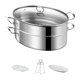 thumbnail image 1 of Vaporizador de pescado, vaporizador de alimentos, utensilios de cocina, olla para asar, utensilios de cocina ovalados para verduras, huevos, mariscos, Doble Capa, 1 of 8