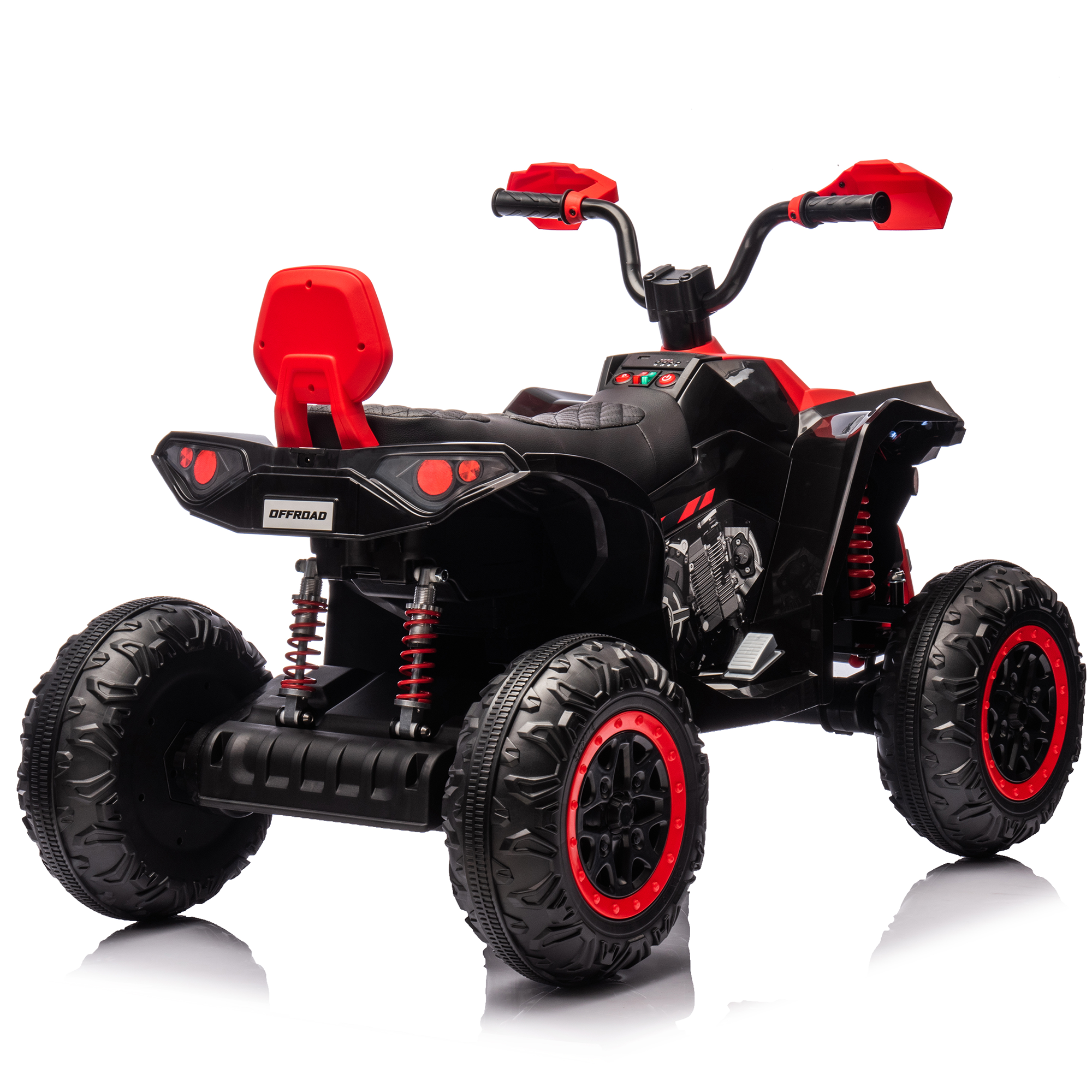 Jorfly 24V Ride on Truck ATV Car，Power Car Wheel 2-Seater Power Car Wheels Kids ATV – 800W 4WD Power with Remote Control & Extended Range Battery (Red)