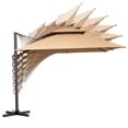 thumbnail image 3 of VREDHOM  10 Ft Square Patio Dual Wind Vent Cantilever Umbrella with Cross Stand Tan, 3 of 5
