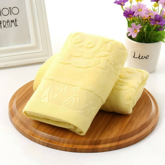 EazyTech 2 Piece Hand Towels Set for Bathroom Cotton Hand Towel 600 GSM Luxury Hand Face Towels for Kitchen Gym (Yellow)