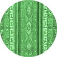 thumbnail image 1 of Ahgly Company Indoor Round Abstract Emerald Green Modern Area Rugs, 5' Round, 1 of 4