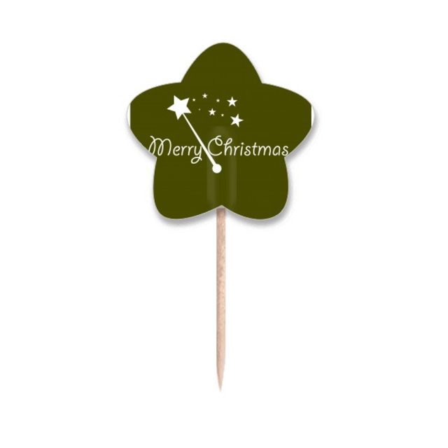 La magia de la Navidad espero oportunidad Selección de pastelitos Star lable Flag en palillos de dientes