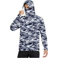 thumbnail image 3 of BiZtdJrK Camo Fishing Shirt for Men Hodded Sun Shirts with Mask Long Sleeve UV Sun Protection Tops Summer Lightweight Breathable Hoodies Navy L, 3 of 6