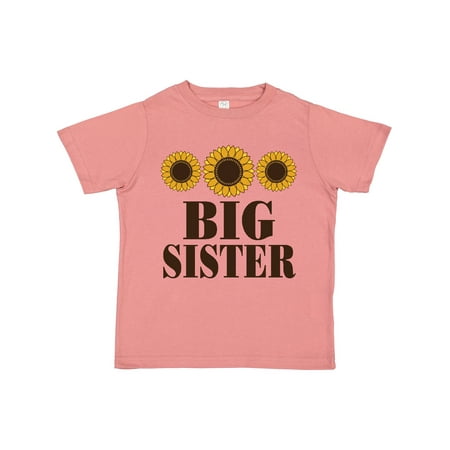 

Inktastic Big Sister Announcement Sunflowers Gift Toddler Toddler Girl T-Shirt