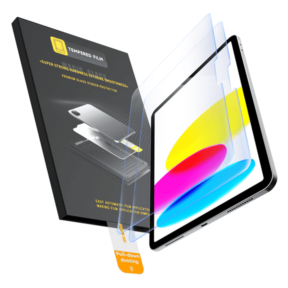 GKABXY Tempered Glass Screen Protector for iPad 10th Gen 10.9” & 11th Gen A16 11”, 9H Hardness Anti-Scratch HD Clear Bubble-Free with Dust-Free Alignment Box, Ultra Easy Kit, Case Friendly, 2PCS