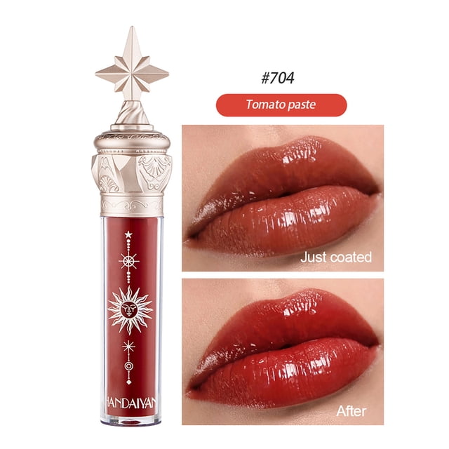 Pisexur Belleza Maquillaje Brillo labial con efecto espejo Water-Film, hidratante, duradero y resistente a la decoloración, 3,5 mlpara mujeres y hombres