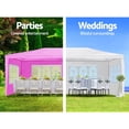 thumbnail image 3 of 10x20 Pink Wedding Party Canopy Tent Outdoor Gazebo with 6 Removable Sidewalls for Patio Garden Celebrations, 3 of 6
