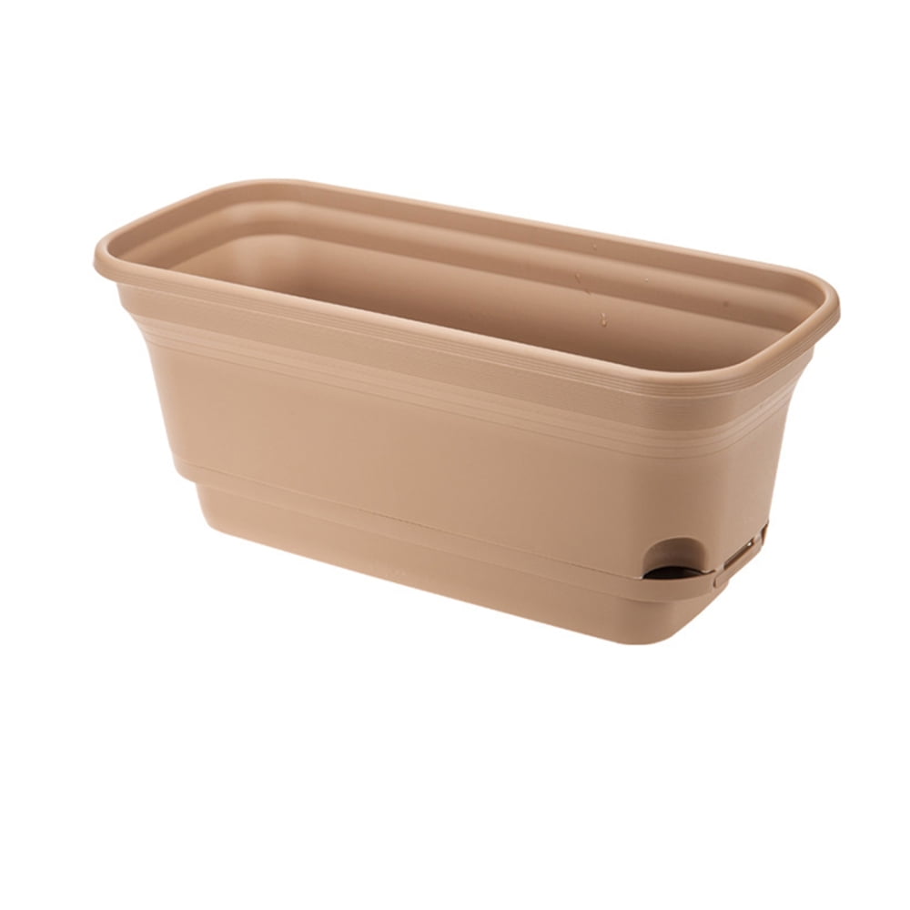 Reusable Plastic Flower Pots Large Capacity Rectangular Plants Container for Family Balcony