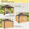thumbnail image 5 of Hommow 12' X 12' Hardtop Gazebo Aluminum Frame Gazebo with Galvanized Steel Double Roof, 5 of 12