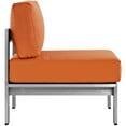 thumbnail image 3 of Modway Shore 3 Piece Outdoor Patio Aluminum Sectional Sofa Set in Silver Orange, 3 of 6
