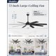thumbnail image 5 of Fanbulous - Ventiladores de techo de 72 pulgadas con luces, ventiladores de techo grandes negros con control remoto, accesorios modernos de ventilado, 5 of 9