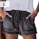 thumbnail image 2 of Pantalones cortos de mezclilla Sonducket para mujer con cordón de Cintura alta Gris oscuro L, 2 of 5
