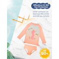 thumbnail image 3 of weVSwe Baby Girl Swimsuit UPF50+ Rash Guard Bating Suit 2-Pieces Long Sleeve Swimswear 0-6T, 3 of 7