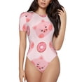 thumbnail image 1 of Balery Pigs Head And Donuts Body de cuello redondo de manga corta para mujer Tops de manga corta Tops básicos-X-Large, 1 of 7