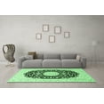 thumbnail image 3 of Ahgly Company Indoor Square Medallion Emerald Green Traditional Area Rugs, 3' Square, 3 of 4
