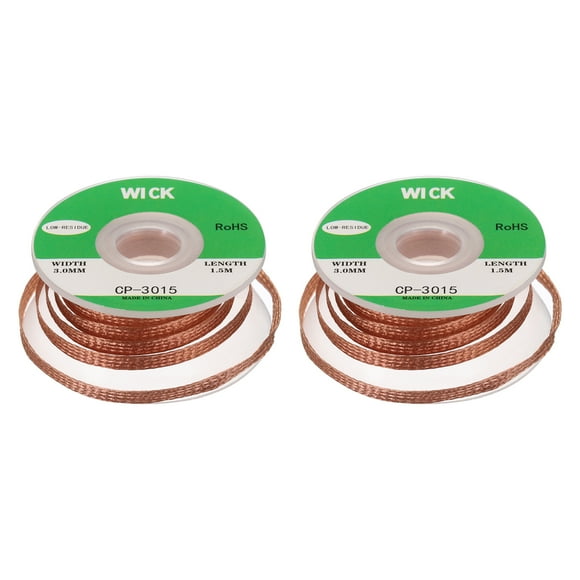 Uxcell Solder Wick Braid No-Clean Desoldering Wick Braid for Remove the Solder Electrical Components 0.12 Inch x 5 Feet