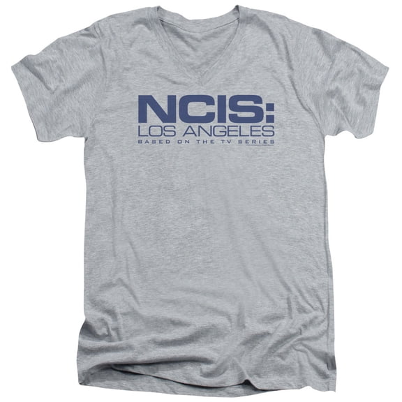 Ncis La Logo Adult V-Neck T-Shirt Athletic Heather