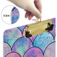 thumbnail image 4 of FMSHPON Mermaid Fish Scale Clipboard Hardboard Wood Nursing Clip Board and Pull for Standard A4 Letter 13x9 inches, 4 of 7