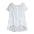 thumbnail image 5 of SHITINN Women Lady Linen Solid T-Shirt Casual Plain Loose Blouse Shirt Asymmetrical Tops Women's Short Sleeve Tops Womens Shirt Spring Tops for Women, 5 of 6