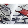 thumbnail image 4 of Ambesonne Paris Quilted Bedspread Set 3 Pcs, Woman on Bike Eiffel, King Size, Grey Red Peach, 4 of 5