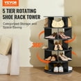 thumbnail image 2 of VEVOR 5 Tiers Rotating Shoe Rack Tower, 360°Spinning Shoe Display, Revolving Shoe Rack Storage Round Carousel, Lazy Susan Shoe Rack Organizer, Ideal for Bedroom, Living Room, Entryway, Black, 2 of 9