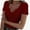 Wine red, variant on Women Tops V Neck Shirts Short Sleeve Casual Ribbed Slim Fitted T Shirts for Summer