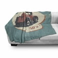 thumbnail image 3 of Retro Soft Flannel Fleece Throw Blanket, Nostalgic Antique Classic Vehicles Old is New Again Illustration Print, Cozy Plush for Indoor and Outdoor Use, 50" x 60", Red Yellow Teal, by Ambesonne, 3 of 6
