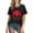 A164 Black, variant on Bat Cat Moon T-Shirt for Women Short Sleeve Crew Neck Halloween Themed Graphic Tee Festival Wear
