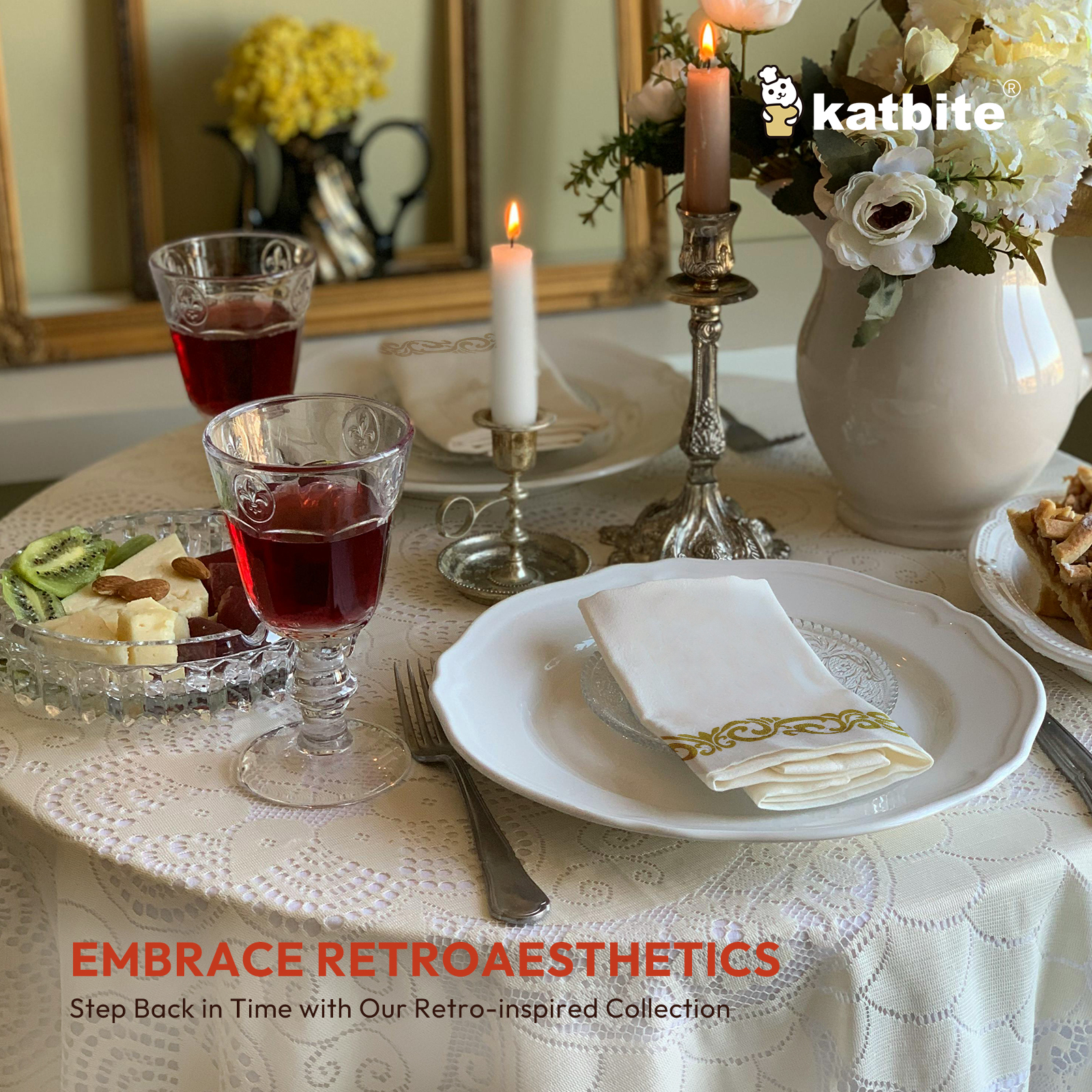 Katbite Gold Paper Napkins, 50 Count, 8.5 x 4 Inches Folded photo 8