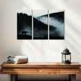 thumbnail image 2 of Elephant Stock Foggy Mountain Bear Wall Art - Horizontal Multi Panel Canvas - Living Room Wall Decor - Nature Multi Panel - Black And White Decor - 23" x 14", 2 of 4