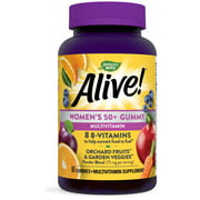 Nature’s Way Alive! Women’s 50+ Gummy Multivitamins, Essential Vitamins & Minerals, Supports Healthy Aging*, Vegetarian, Mixed Berry Flavored, 60 Gummies