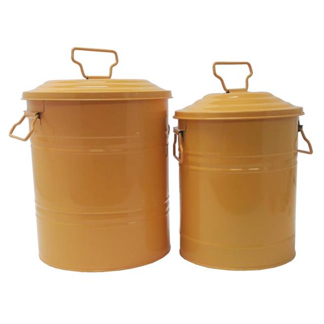 Conteneur de Rangement en Acier Galvanisé Émaillé 6515E SAFF S-2 - Ensemble de 2
