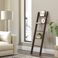 thumbnail image 5 of LEDREM 5-Tier Farmhouse Blanket Ladder, Decorative Storage Shelf with Felt Pads, Multi-Functional Display Rack, Maroon Brown, 5 of 6