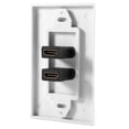 thumbnail image 4 of Cable Pass Through Wall Plate, Dual Port Wall Plate Cover with USB Wall Plate Cable Pass Through Brush Wall Plate with 2 Wall Plates, 2 Couplers, 8 Mounting Screws for Audio, 4 of 7