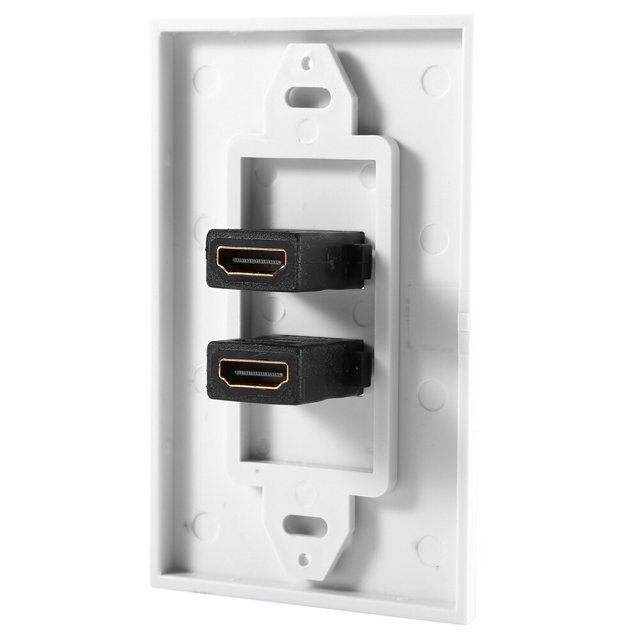 Doble Puerto Dorado, Placa de Pared Ethernet Cubierta Frontal Macho A Chapado Con PlacA de Pared 4K Para Cine en Casa DVD TV