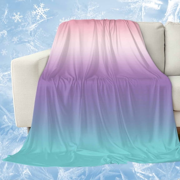 Pink Purple Teal Ombre Cream Cooling Blanket,Lightweight Summer Throw Blanket with Double Sided Cold Effect,Modern Abstract Art Aesthetics Picnic Blankets Bed Sheet for Hot Sleepers 30"x40"