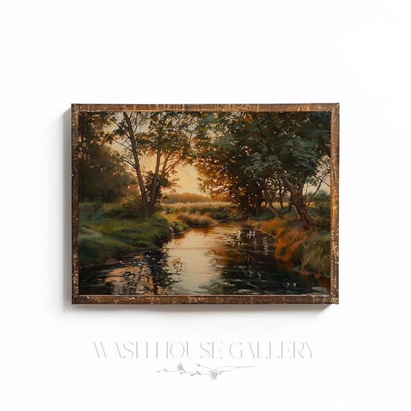 Cottagecore Entryway Wall Art Cottagecore Decor Farmhouse Wall Art Pond Cottagecore Wall Decor Golden Hour Poster, 8x12 UNFRAMED