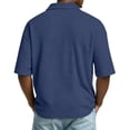 thumbnail image 4 of Garbnen S-4XL Mens Waffle Polo Shirts Collared Button Up Men's Short-Sleeve Shirt Big and Tall Workout Summer Work Shirts for Men, 4 of 6